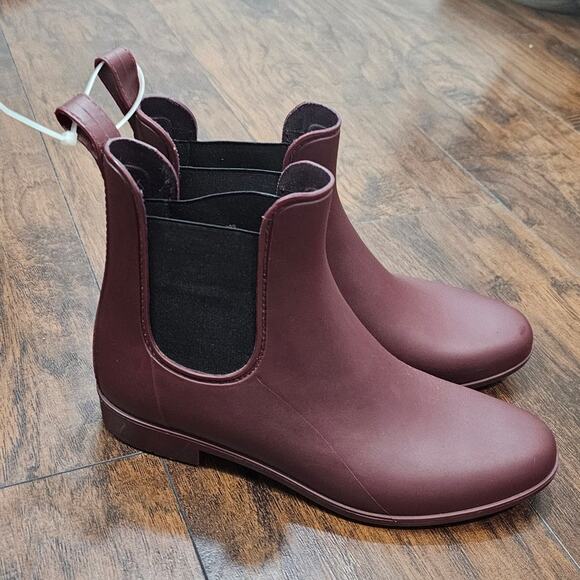 JCREW Chelsea Rainboot Burgundy Size 10 NEW - Picture 3 of 5